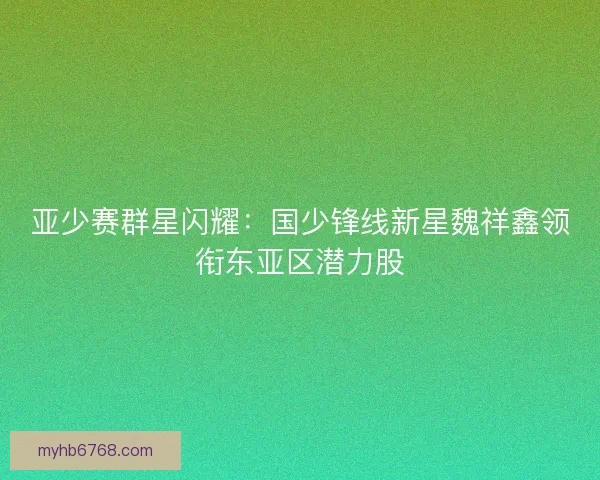 亚少赛群星闪耀：国少锋线新星魏祥鑫领衔东亚区潜力股