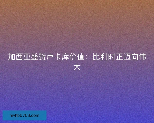 加西亚盛赞卢卡库价值：比利时正迈向伟大